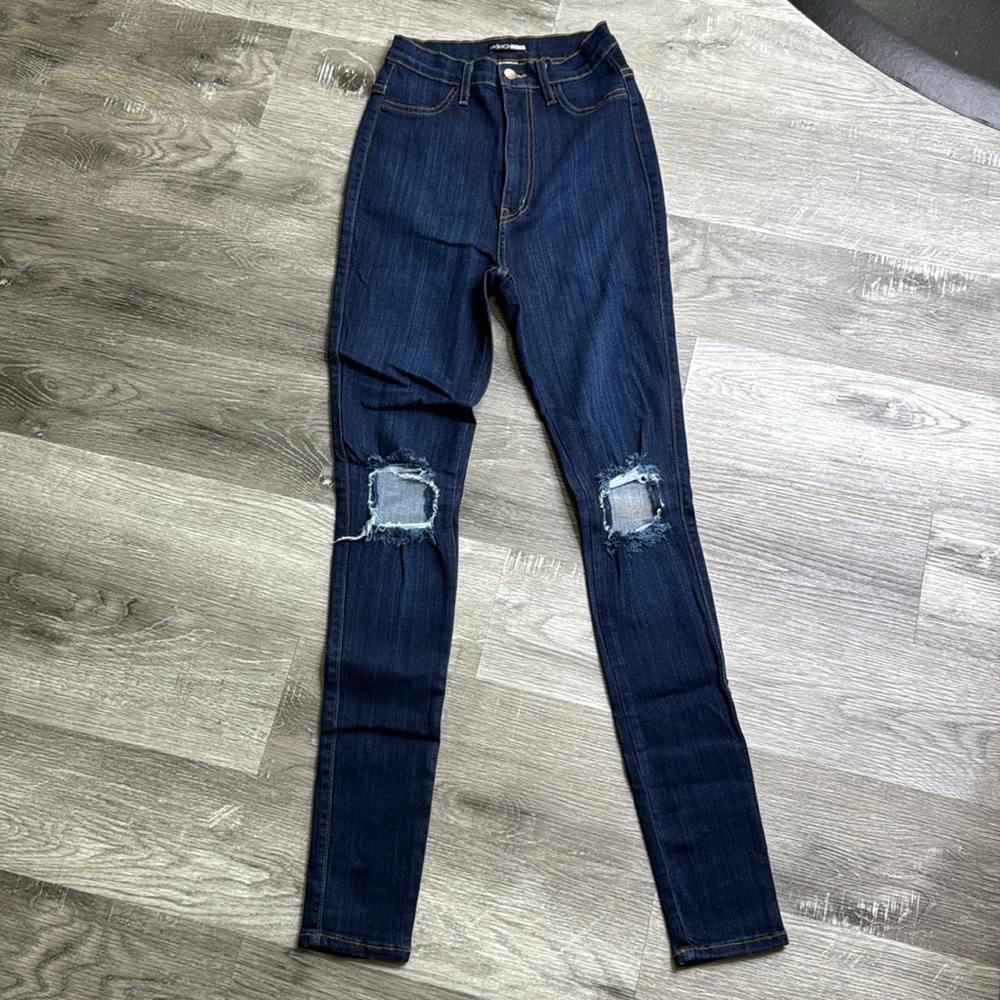 Fashion Nova High Rise Dark Denim Jeans